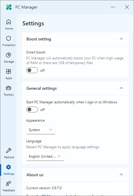 Вкладка Settings (Налаштування)