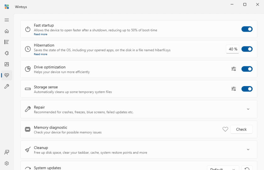 Вкладка Health (Здоров'я)