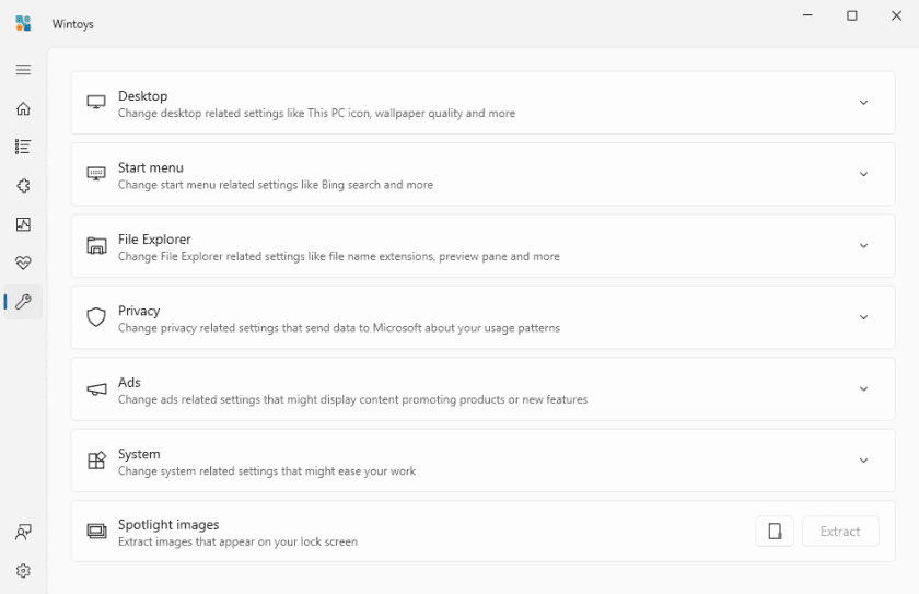 Вкладка Tweaks (Твіки)