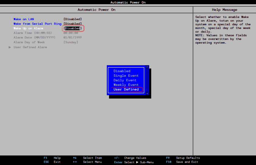 Пункт Automatic Power On у BIOS