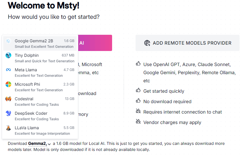 Вибір та завантаження мовної моделі для локального використання