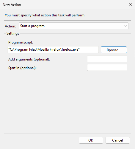 Створення дії