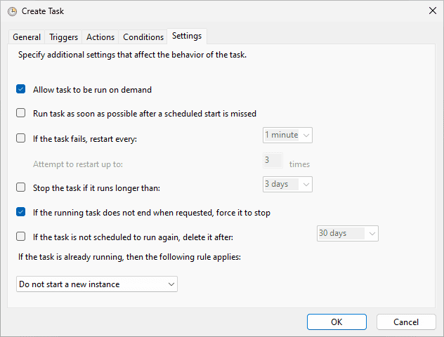 Вкладка Settings (Налаштування)