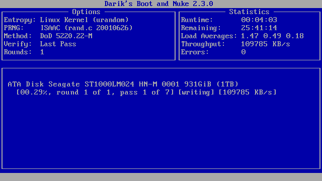 Процес знищення даних на диску
