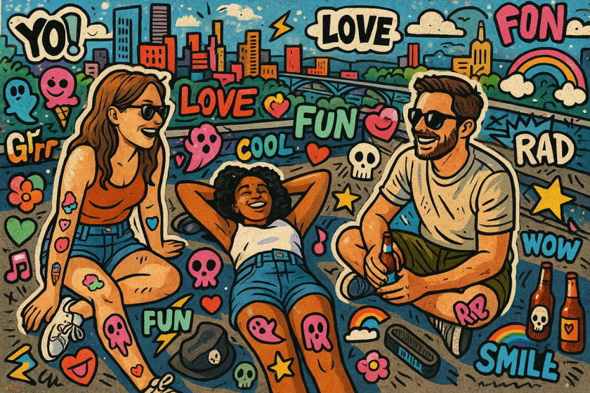 Зображення у стилі Стікербомбінг